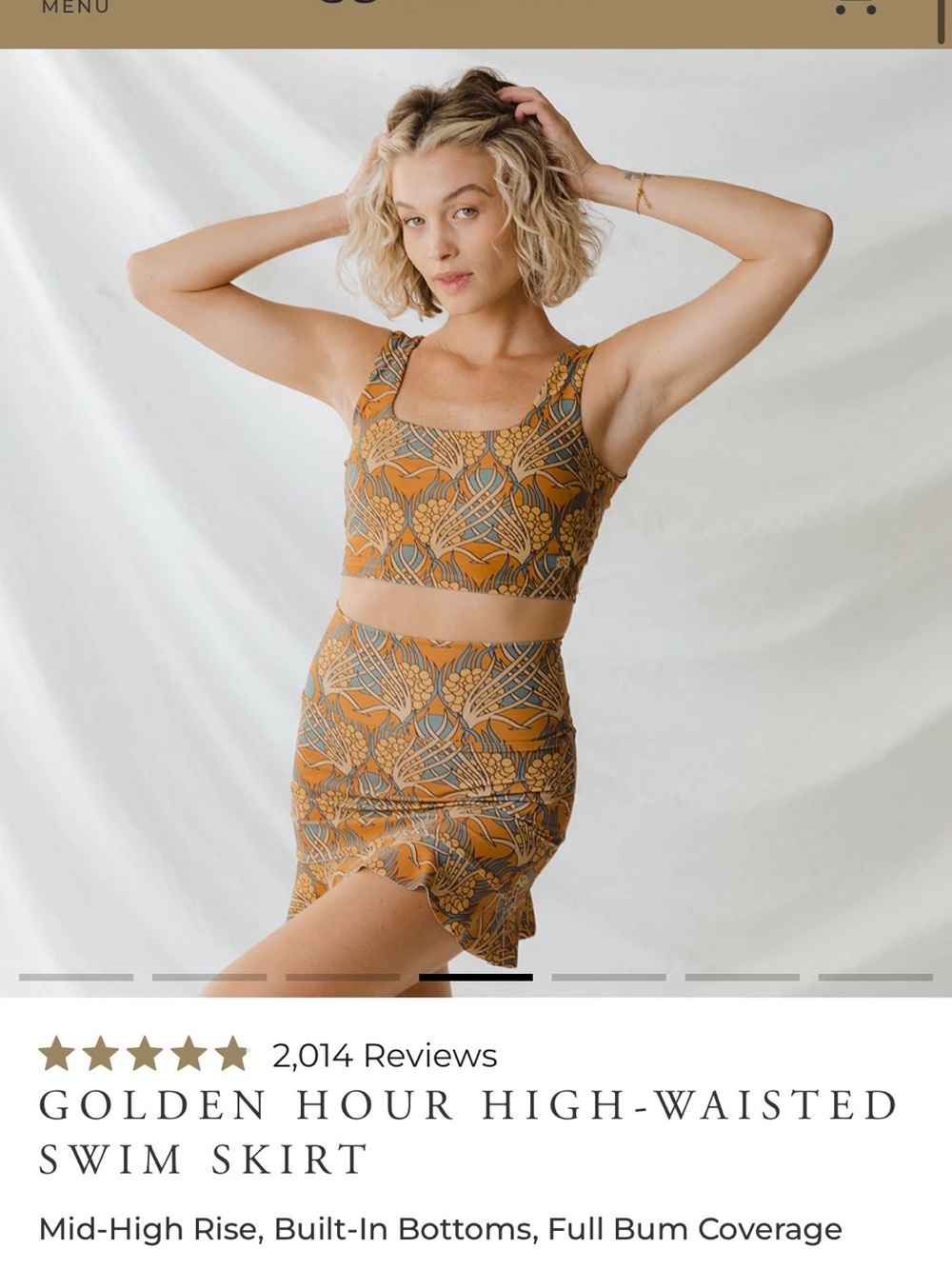 Albion Golden Hour Swim skirt set size medium